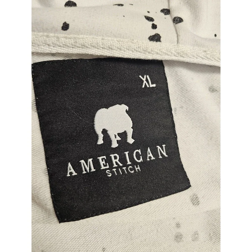 American Stitch Jacket Unisex Lightweight Jacket With Hood Black White XL EUC